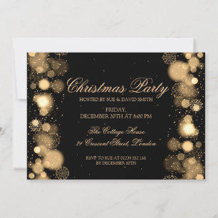 Company Christmas Holiday Party Gold Winter Wonder Invitation