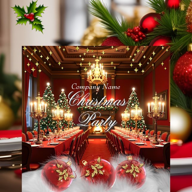 Company Christmas Ornate dinner Party Invitation (Creator Uploaded)
