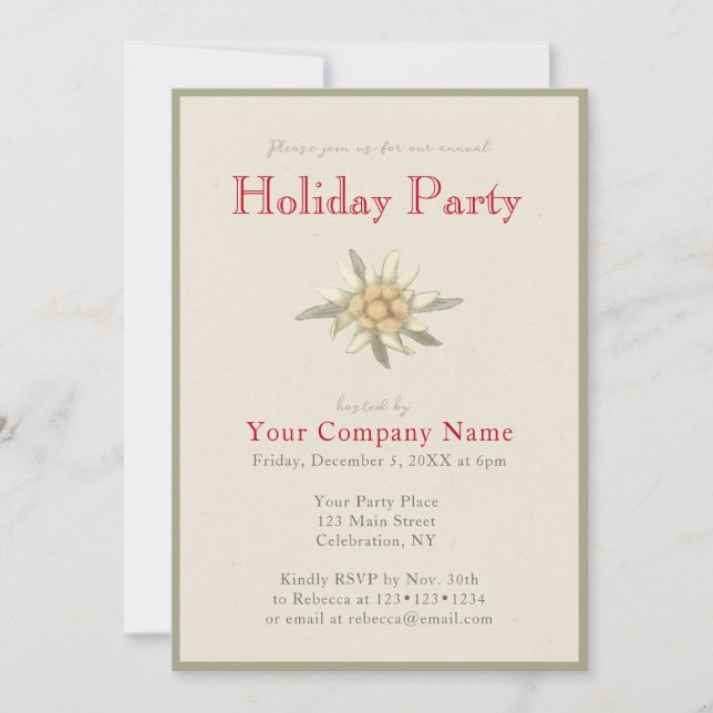 Company Christmas Party Elegant Vintage Invitation (Front)