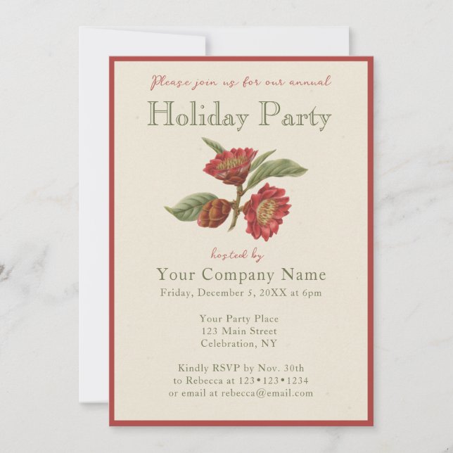 Company Christmas Party Elegant Vintage Invitation (Front)
