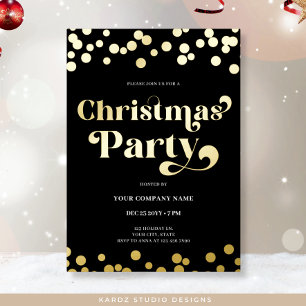 Company Christmas Party Gold Foil Invitation