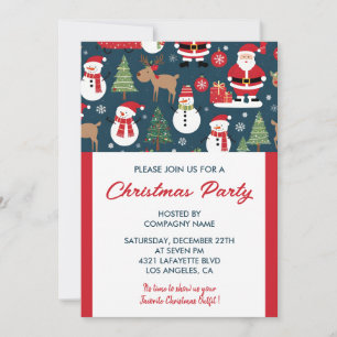 Company Christmas Party  Invitation deer santa