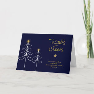 Company Christmas Thank You Cards Custom Blue