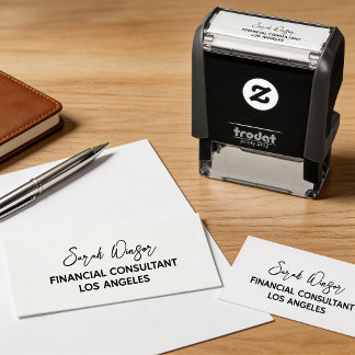Company custom signature name job title self-inking stamp