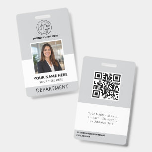 Company Department Photo and Logo Business ID Badge