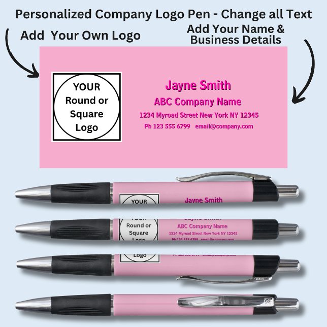 Company Details Name, Hot Pink on Light Pink, (Creator Uploaded)
