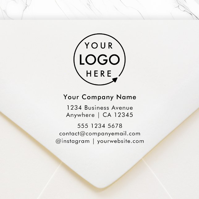 Company Details Stamp | Business Address Logo (Business logo return address stamp by Guava, perfect for small business branding and packaging)