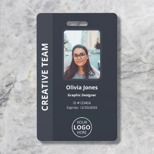 Company Employee Photo ID Grey Badge