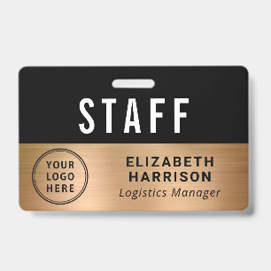 Company Event Logo Staff Employee Gold ID Badge