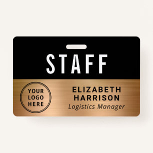Company Event Logo Staff Employee Gold ID ID Badge
