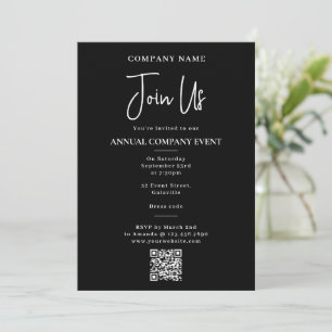 Company Event Office Party Corporate Annual Black Invitation