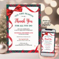 Company Holiday Party Invitation - Thank You Bow