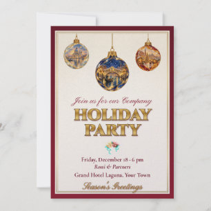 Company Holiday Party Invitation Venetian Gold