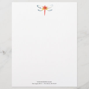 Company Letterhead Design Red Dragonfly