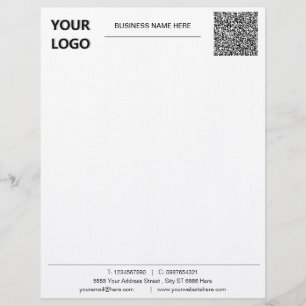 Company Letterhead Template with Logo and QR Code