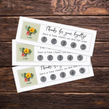 Company Logo 5 Visits Free Product Loyalty Card