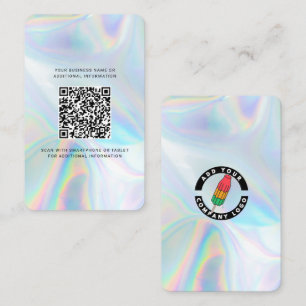 Company Logo and QR Code Holographic Print Business Card