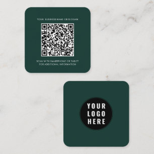 Company Logo and QR Code Modern Square Business Card