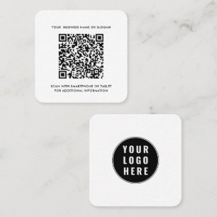 Company Logo and QR Code Simple Square Business Card