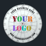 Company Logo and Text Business Dart Board Template<br><div class="desc">Custom Colours and Fonts - Design Your Own Dartboards with Your Company Logo and Text Promotional Business Personalised Dart Board / Gift - Add Your Logo / Image or Photo - QR Code / and Text / Information - Resize and move elements with Customisation tool. Choose colours / font /...</div>