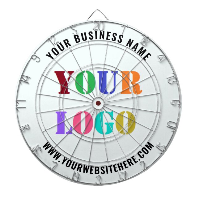 Company Logo and Text Business Dart Board Template (Front)