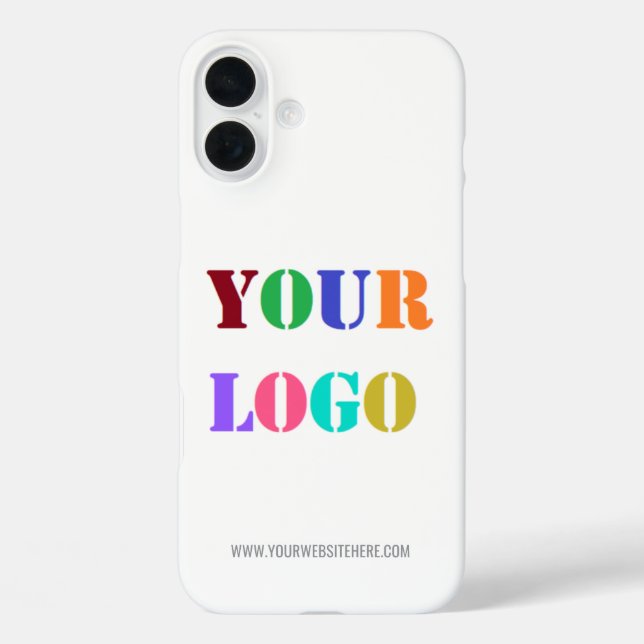 Company Logo and Text Business iPhone Case Example (Back)