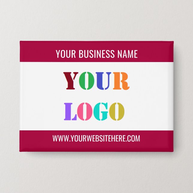 Company Logo and Text Business Promotional Button (Front)