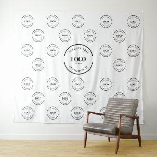 Company Logo backdrop Instant step and repeat Tapestry