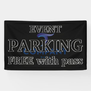 Company Logo Black Background Parking Pass Banner