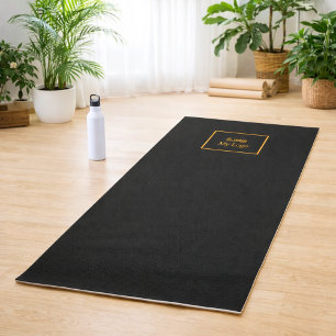 Company logo black classic business studio yoga mat