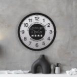 Company Logo Black Grey Marble Name Slogan  Large Clock<br><div class="desc">Unique minimal and decorative 
Corresponds to actual fashion trend in home decor.
You can change the shape and colour of the hand.</div>