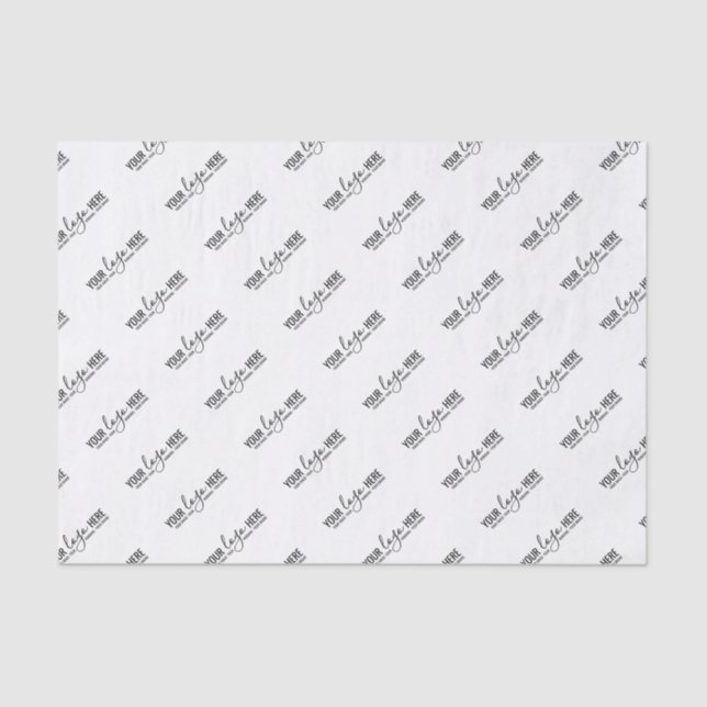 Company Logo Brand Pattern Personalised Business Tissue Paper (Front)