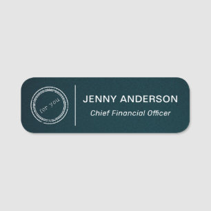 Company Logo Brushed Faux Employee Name Tag