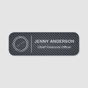 Company Logo Brushed Faux Employee Name Tag