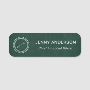 Company Logo Brushed Faux Employee Name Tag
