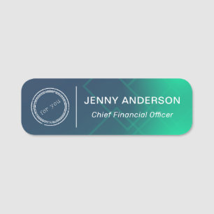 Company Logo Brushed Faux Employee Name Tag