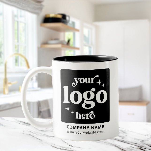 Company Logo Business Client Gift Custom Employee  Two-Tone Coffee Mug (Creator Uploaded)