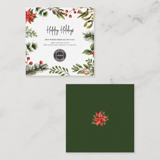 Company Logo Business Employees Christmas Holiday Card (Front/Back)