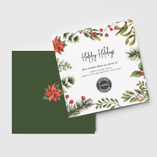 Company Logo Business Employees Christmas Holiday Card