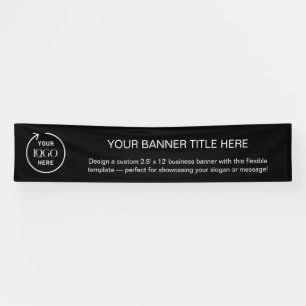 Company Logo Business Modern Black 12' Banner
