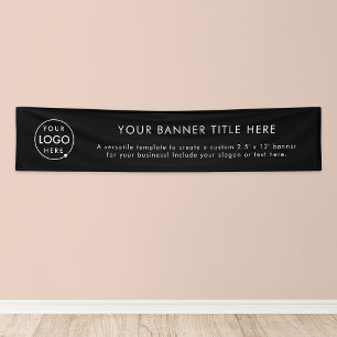 Company Logo   Business Modern Black 12' Banner