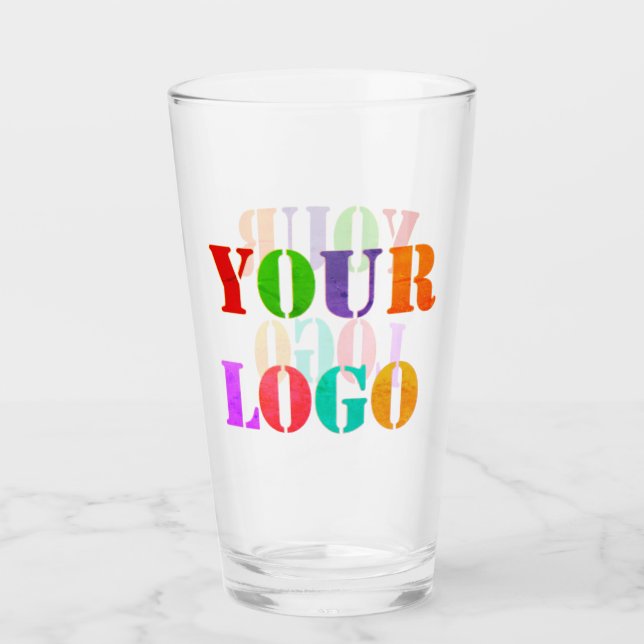 Company Logo Business Promotional Glass Example (Front)