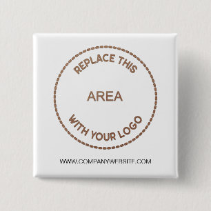 Company Logo Business Website white 15 Cm Square Badge