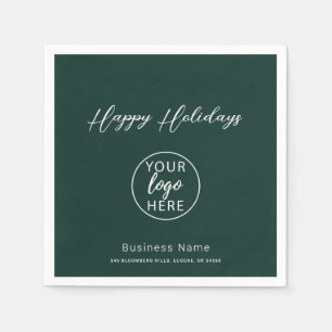 Company Logo Christmas Happy Holidays Napkins