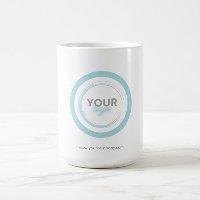 Company Logo Corporate Business Minimal Branded Coffee Mug (Center)