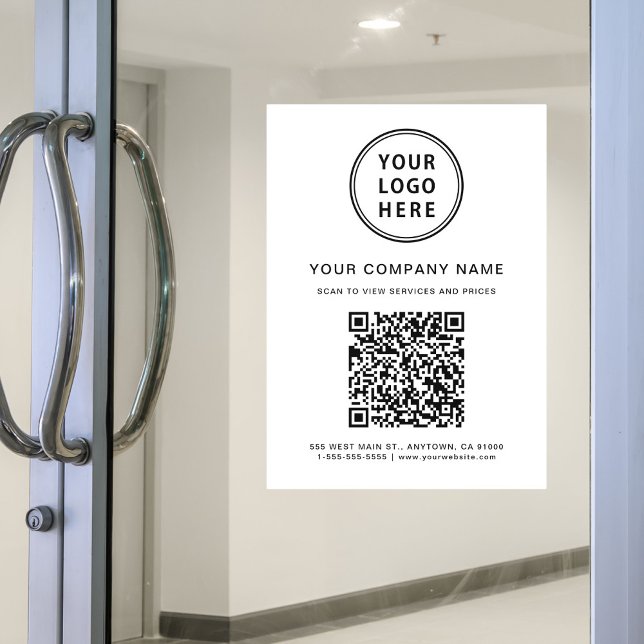 Company Logo Create Your QR Code White (Company Logo Create Your QR Code White Window Cling)
