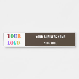Company Logo Desk Name Plate or Door Sign Template