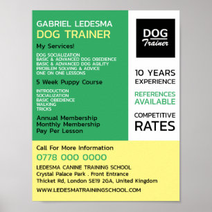 Company Logo, Dog Trainer Advertising Poster