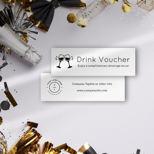 Company Logo Drink Voucher | Corporate Event Mini Business Card (Creator Uploaded)