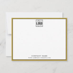 Company Logo Editable Brand Colour Gold Border Card